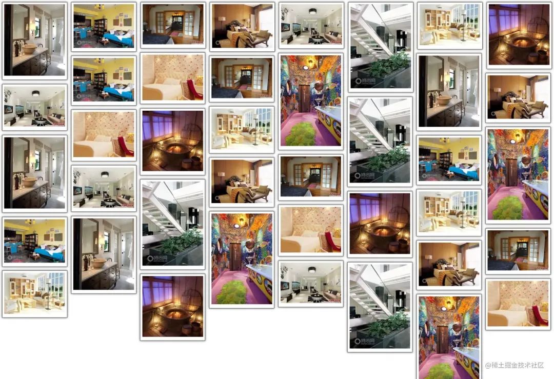 淘宝的瀑布流布局的效果图(PC端)